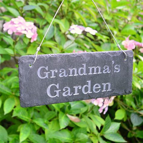 engraved slate grandma's garden sign by winning works ...