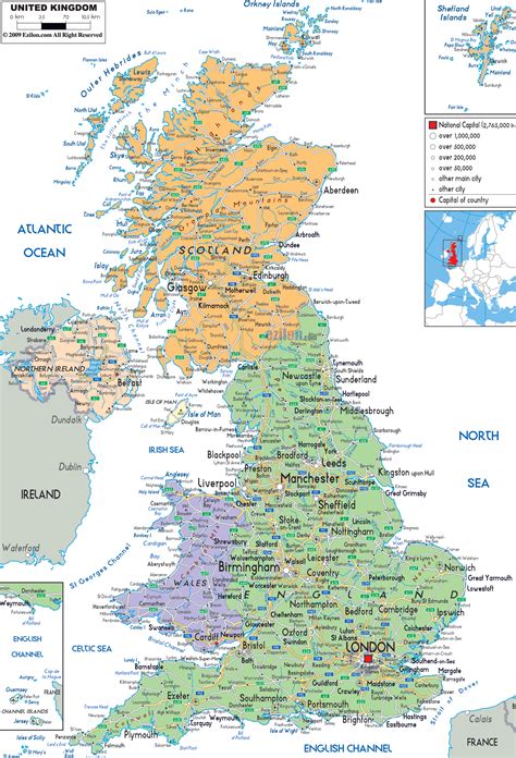 England Map Detailed - ToursMaps.com