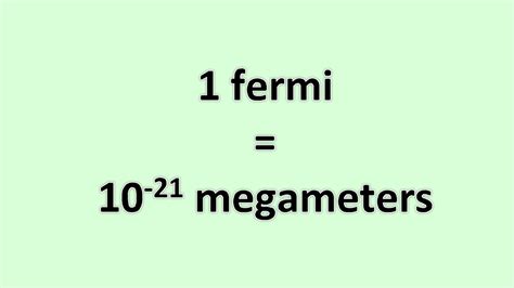 Convert Fermi to Megameter - ExcelNotes