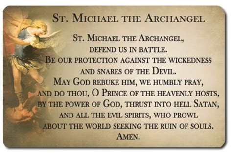 ST MICHAEL THE ARCHANGEL POCKET PRAYER CARD - Divine Mercy Gift Shop