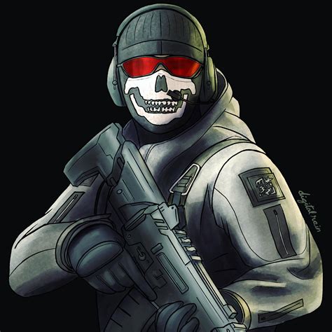 My digital drawing of Ghost from the Call of Duty games : drawing