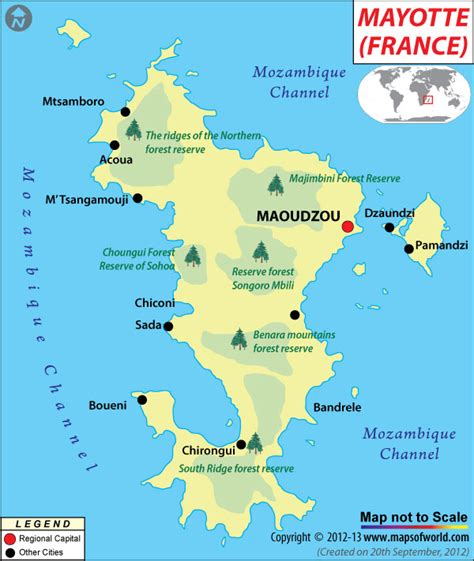 Mayotte Map, Map of Mayotte (Region of France)