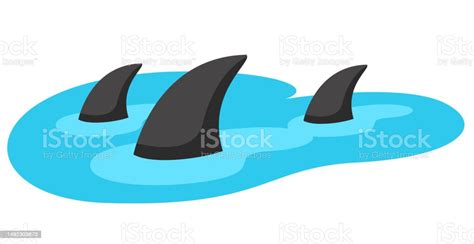 Shark In The Water Illustration Vector Stock Illustration - Download ...