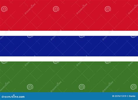 National Flag Republic of the Gambia, Horizontal Tricolor of Red, Blue ...