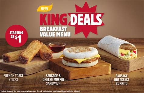 Burger King Breakfast Menu With Combo Meals and Pricing