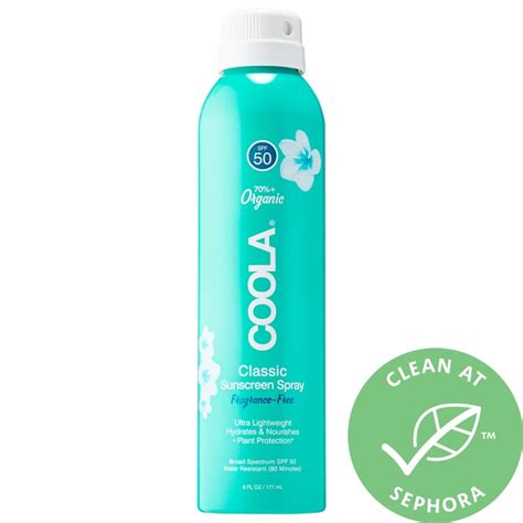 Coola Classic Body Organic Sunscreen Spray SPF 50 Fragrance-Free ...