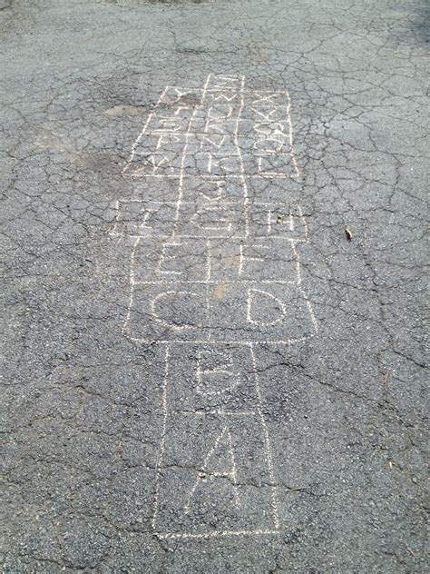 Helping my son learn his numbers I made hopscotch for him. Also works ...