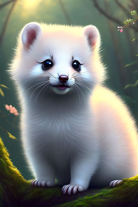 Sana: a cute adorable very fluffy baby Japanese Weasel in the forest ...