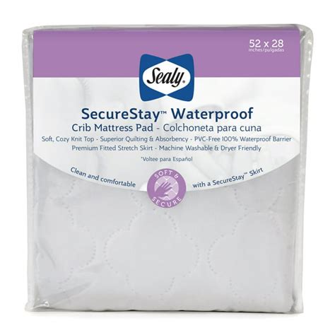 Sealy SecureStay Waterproof Crib Mattress Pad - Walmart.com - Walmart.com