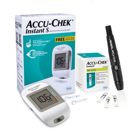 Buy Accu-Chek Instant S Blood Glucose Glucometer Kit with Vial of 10 ...