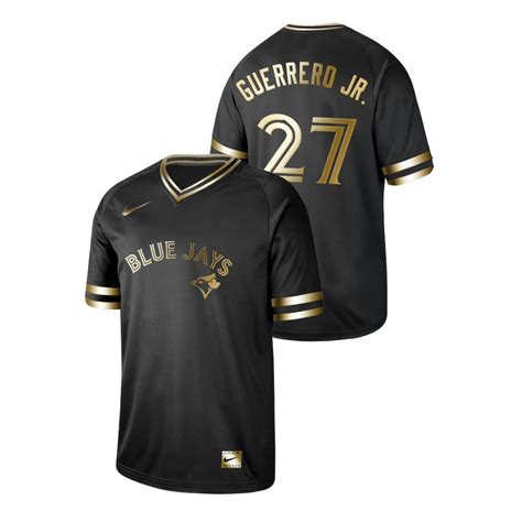 Men's Toronto Blue Jays vladimir guerrero jr Golden edition black Jersey