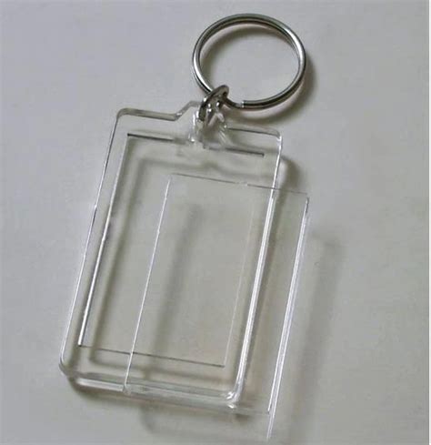 100pcs Blank Acrylic Rectangle Keychains Insert Photo Key Tag (key Ring ...