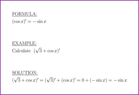 The derivative of cosine (formula and example) – LUNLUN.COM