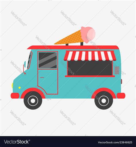 Ice cream truck Royalty Free Vector Image - VectorStock