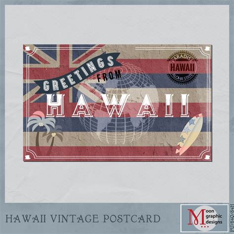 Hawaii Vintage Digital Postcard - Etsy