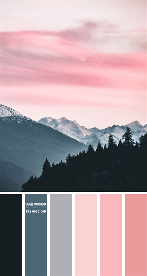 Pink Winter Sky Inspired Colour Palette | Grey and Pink Color | Fab Mood