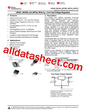 LM7815 Datasheet(PDF) - Texas Instruments