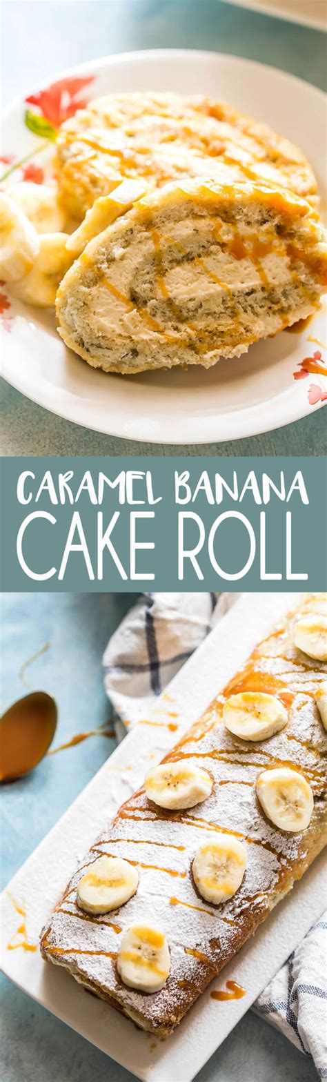 Caramel Banana Cake Roll - Easy Peasy Meals