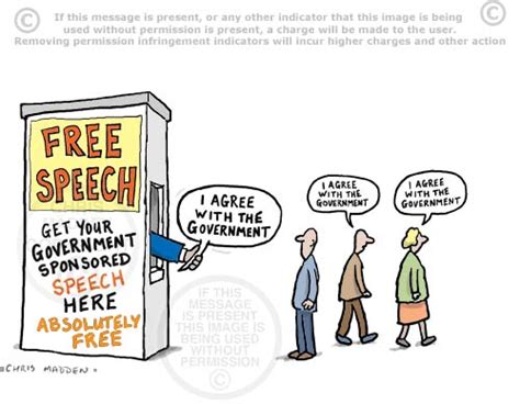 Freedom of speech cartoon – government approved free speech