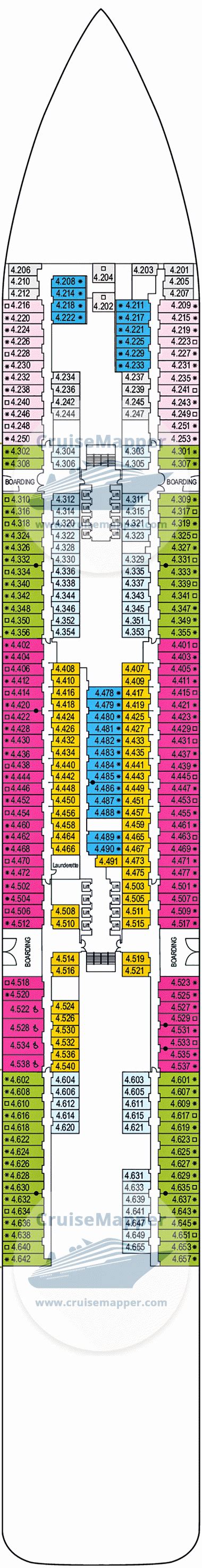 Iona deck 4 plan | CruiseMapper