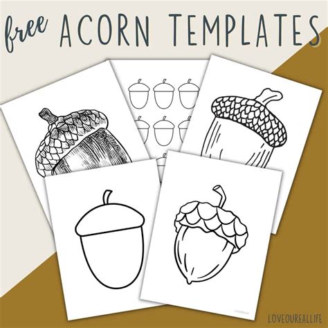 Free Acorn Template Printables - Acorn Shapes for Crafts ⋆ Love Our ...