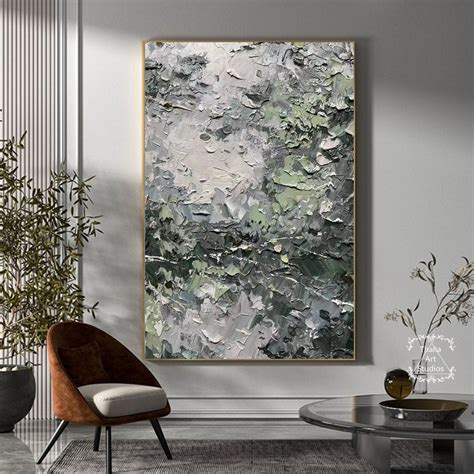 Dark Green Abstract Painting Large Abstract Texture Painting - Etsy