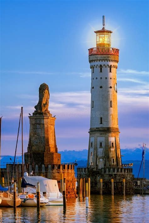 Lighthouse in Lindau stock image. Image of sightseeing - 169534999