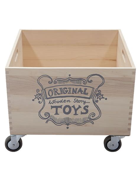 Wooden Story Wooden Storage Box on Wheels (without sack) unisex (bambini)