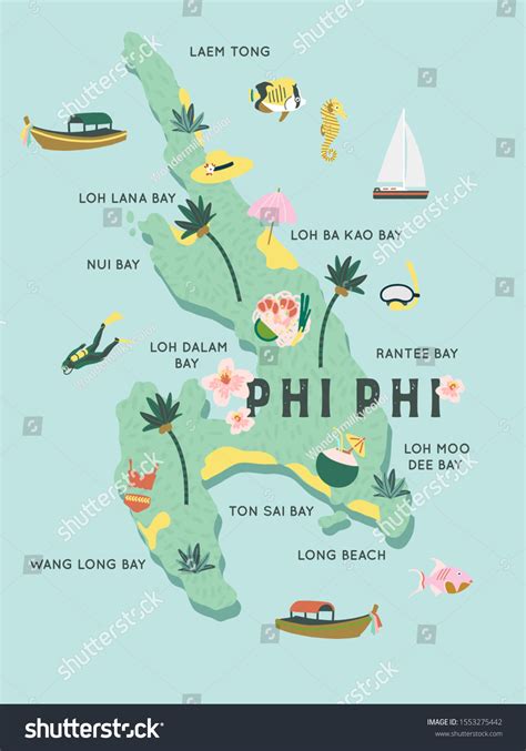 Phi Phi Islands Map: Over 320 Royalty-Free Licensable Stock ...