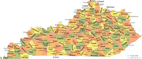 Kentucky County Map