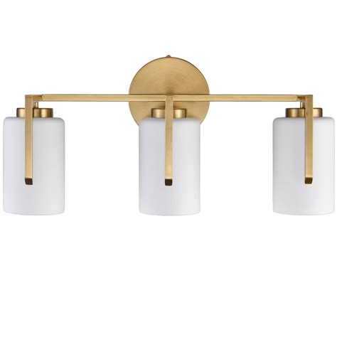 Modern 3-Light Gold Bathroom Vanity Lights Opal Glass| Claxy