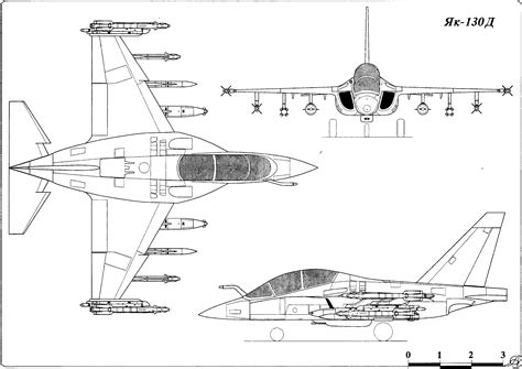 Yakovlev Yak-130 Blueprint - Download free blueprint for 3D modeling