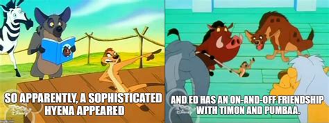 Timon and Pumbaa with Hyenas Meme by s233220 on DeviantArt