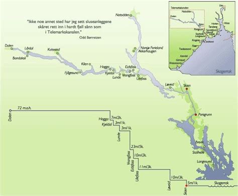 The Telemark canal is a 105-kilometre long watercourse taking you from ...