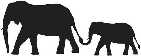 Mom And Baby Elephant Silhouette at GetDrawings | Free download