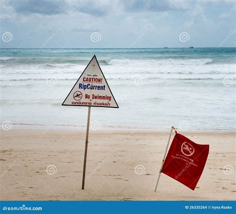 Warning Signs About Rip Current At A Beach Royalty-Free Stock Image ...