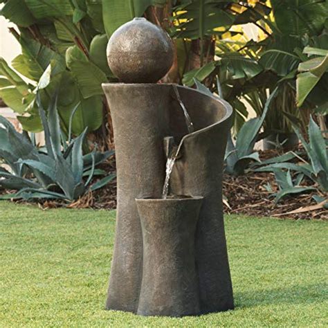 John Timberland Modern Sphere Zen Outdoor Floor Water Fountain ...