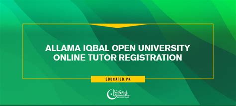 AIOU Tutor Registration 2024 Tutorship Application Form