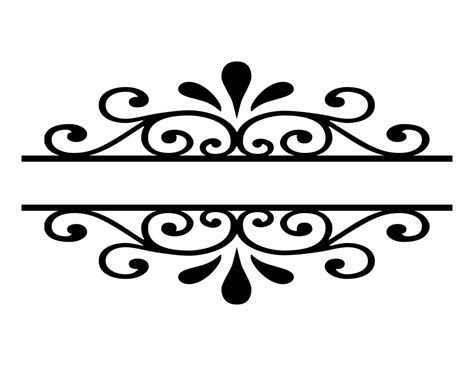 Scroll Border Flourish SVG Cutting File Decorative Word Divider Svg ...