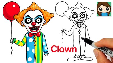 How to Draw a Scary Clown Halloween Art