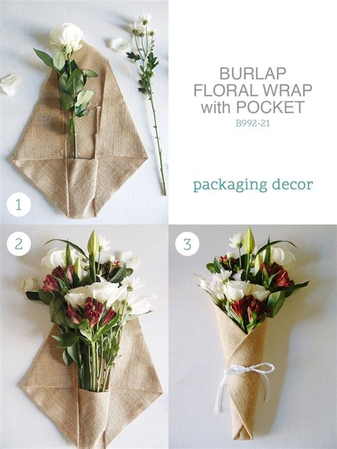 Jute Burlap Floral Wrap With Pocket, Rustic Bouquet Wrap, Wholesale ...