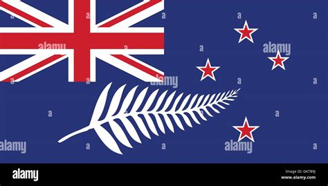 New Zealand Flag With Silver Fern Stock Vector Image & Art - Alamy