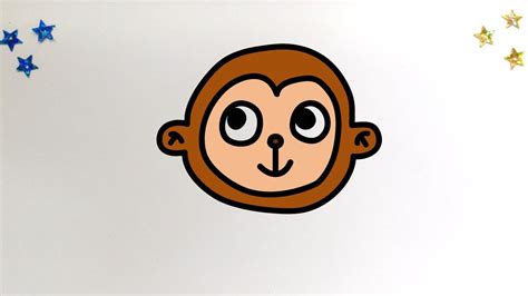 How to draw a MONKEY face - Easy Drawing Tutorial for Kids Toddlers ...