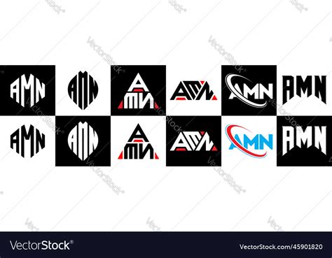 Amn letter logo design in six style polygon Vector Image