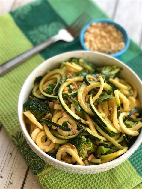 Zucchini Noodles with Peanut Sauce - The Vegan Atlas