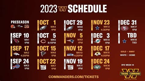 Washington Commanders Printable Schedule - prntbl ...