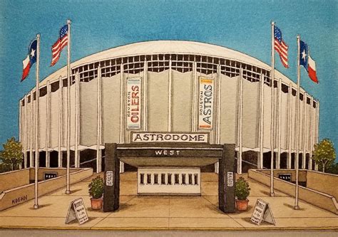 Astrodome. 8.5 X 11. Houston Texas. Watercolor Painting. Print. Houston ...