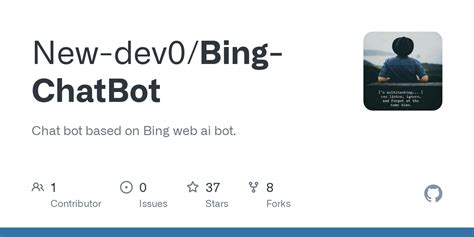 GitHub - New-dev0/Bing-ChatBot: Chat bot based on Bing web ai bot.