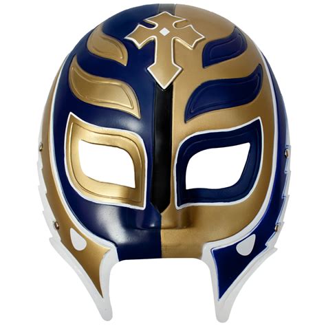 Rey Mysterio White, Gold, & Blue Plastic Mask | Pro Wrestling | Fandom