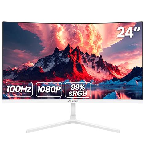 Buy CRUA 24 Inch Curved Monitor, FHD(1920×1080p) 100HZ 99% sRGB ...